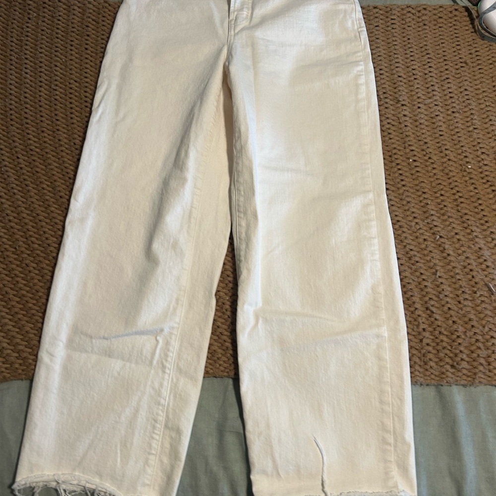 Madewell Women's Cream White Perfect Vintage Wide Leg Crop Straigt